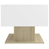 NNEVL Coffee Table White and Sonoma Oak 103.5x50x44.5 cm Chipboard
