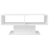 NNEVL Coffee Table High Gloss White 103.5x50x44.5 cm Chipboard