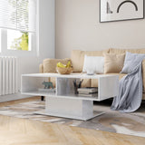 NNEVL Coffee Table High Gloss White 103.5x50x44.5 cm Chipboard