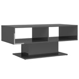 NNEVL Coffee Table High Gloss Grey 103.5x50x44.5 cm Chipboard