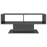 NNEVL Coffee Table High Gloss Grey 103.5x50x44.5 cm Chipboard