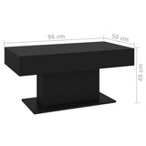 NNEVL Coffee Table Black 96x50x45 cm Chipboard