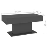 NNEVL Coffee Table Grey 96x50x45 cm Chipboard