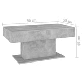 NNEVL Coffee Table Concrete Grey 96x50x45 cm Chipboard