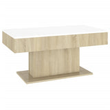 NNEVL Coffee Table White and Sonoma Oak 96x50x45 cm Chipboard