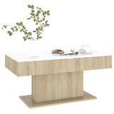 NNEVL Coffee Table White and Sonoma Oak 96x50x45 cm Chipboard