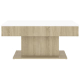 NNEVL Coffee Table White and Sonoma Oak 96x50x45 cm Chipboard