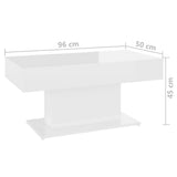 NNEVL Coffee Table High Gloss White 96x50x45 cm Chipboard