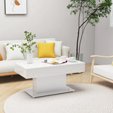 NNEVL Coffee Table High Gloss White 96x50x45 cm Chipboard
