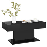 NNEVL Coffee Table High Gloss Black 96x50x45 cm Chipboard
