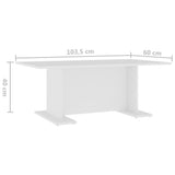 NNEVL Coffee Table White 103.5x60x40 cm Chipboard