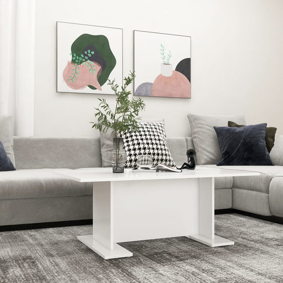 NNEVL Coffee Table White 103.5x60x40 cm Chipboard