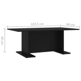 NNEVL Coffee Table Black 103.5x60x40 cm Chipboard