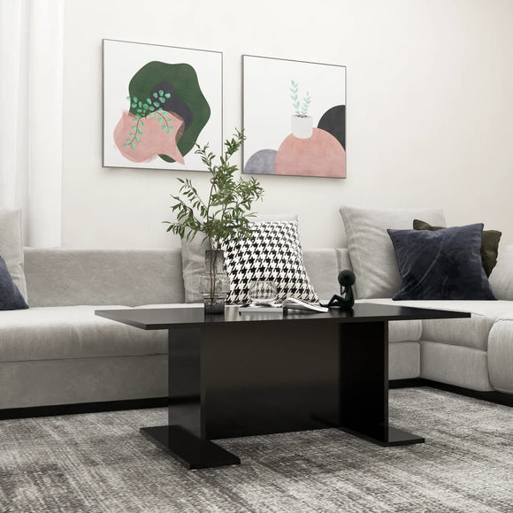 NNEVL Coffee Table Black 103.5x60x40 cm Chipboard