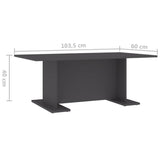 NNEVL Coffee Table Grey 103.5x60x40 cm Chipboard
