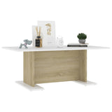 NNEVL Coffee Table White and Sonoma Oak 103.5x60x40 cm Chipboard