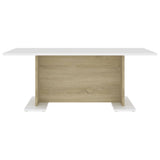 NNEVL Coffee Table White and Sonoma Oak 103.5x60x40 cm Chipboard
