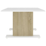 NNEVL Coffee Table White and Sonoma Oak 103.5x60x40 cm Chipboard