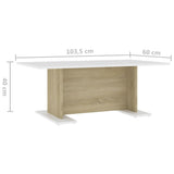 NNEVL Coffee Table White and Sonoma Oak 103.5x60x40 cm Chipboard