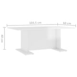 NNEVL Coffee Table High Gloss White 103.5x60x40 cm Chipboard