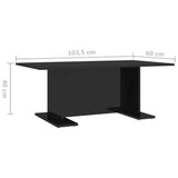 NNEVL Coffee Table High Gloss Black 103.5x60x40 cm Chipboard