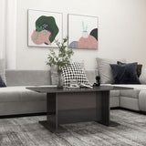 NNEVL Coffee Table High Gloss Grey 103.5x60x40 cm Chipboard