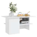 NNEVL Coffee Table White 90x60x46.5 cm Chipboard