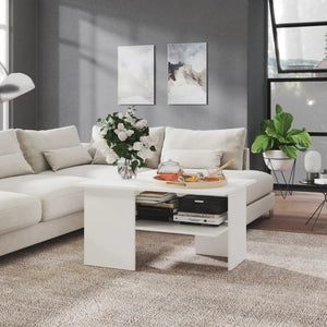NNEVL Coffee Table White 90x60x46.5 cm Chipboard