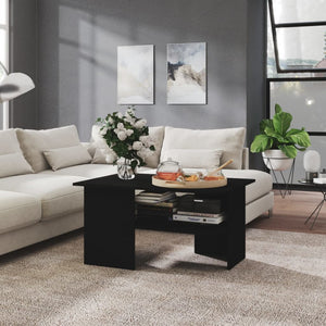 NNEVL Coffee Table Black 90x60x46.5 cm Chipboard