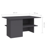 NNEVL Coffee Table Grey 90x60x46.5 cm Chipboard