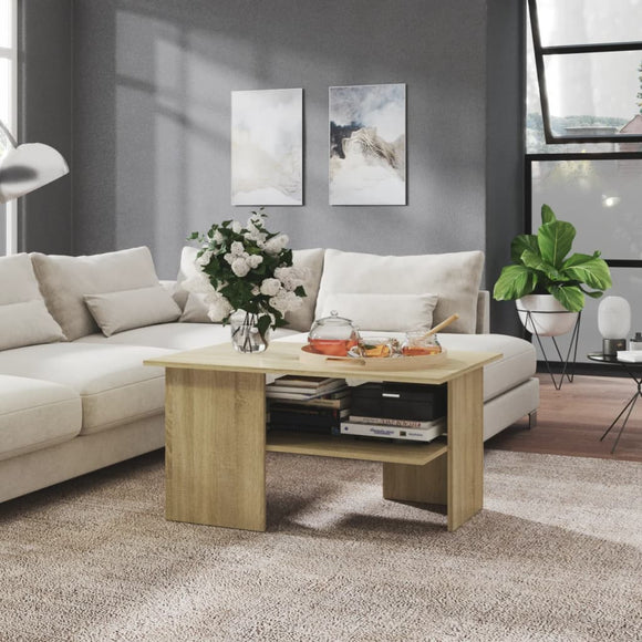 NNEVL Coffee Table Sonoma Oak 90x60x46.5 cm Chipboard