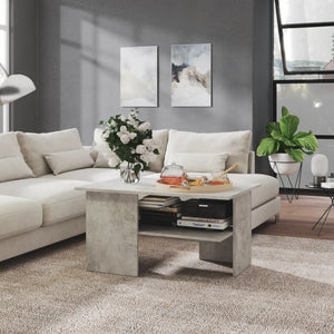 NNEVL Coffee Table Concrete Grey 90x60x46.5 cm Chipboard