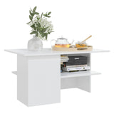NNEVL Coffee Table High Gloss White 90x60x46.5 cm Chipboard