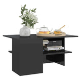 NNEVL Coffee Table High Gloss Black 90x60x46.5 cm Chipboard