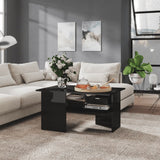 NNEVL Coffee Table High Gloss Black 90x60x46.5 cm Chipboard