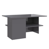 NNEVL Coffee Table High Gloss Grey 90x60x46.5 cm Chipboard