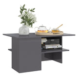 NNEVL Coffee Table High Gloss Grey 90x60x46.5 cm Chipboard