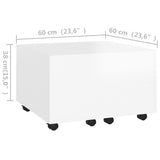 NNEVL Coffee Table White 60x60x38 cm Chipboard