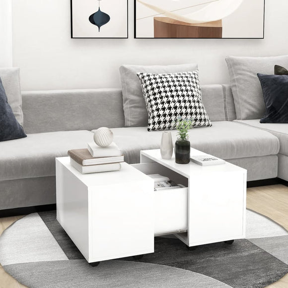 NNEVL Coffee Table White 60x60x38 cm Chipboard