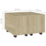 NNEVL Coffee Table Sonoma Oak 60x60x38 cm Chipboard
