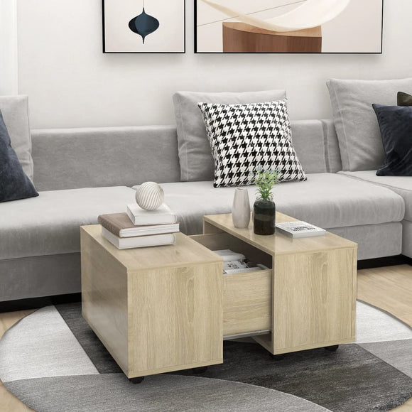 NNEVL Coffee Table Sonoma Oak 60x60x38 cm Chipboard