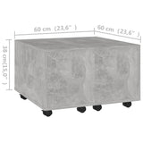 NNEVL Coffee Table Concrete Grey 60x60x38 cm Chipboard