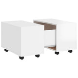 NNEVL Coffee Table High Gloss White 60x60x38 cm Chipboard