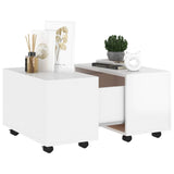 NNEVL Coffee Table High Gloss White 60x60x38 cm Chipboard