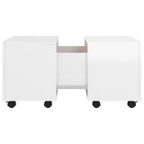 NNEVL Coffee Table High Gloss White 60x60x38 cm Chipboard