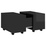 NNEVL Coffee Table High Gloss Black 60x60x38 cm Chipboard