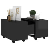 NNEVL Coffee Table High Gloss Black 60x60x38 cm Chipboard