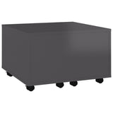NNEVL Coffee Table High Gloss Grey 60x60x38 cm Chipboard