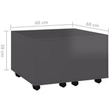 NNEVL Coffee Table High Gloss Grey 60x60x38 cm Chipboard