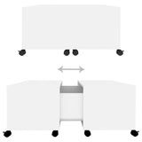 NNEVL Coffee Table White 75x75x38 cm Chipboard